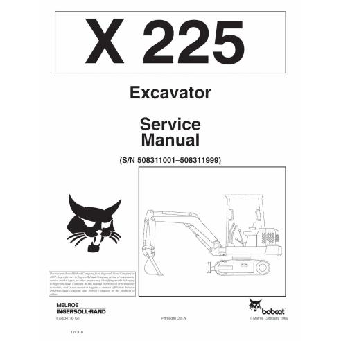Bobcat X225 compact excavator pdf service manual - Gato montés manuales - BOBCAT-225-6720347-sm-06-12