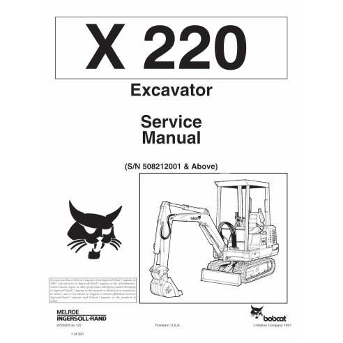 Bobcat X220 compact excavator pdf service manual  - BobCat manuals - BOBCAT-220-6720503-sm-06-12