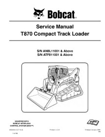 Bobcat T870 compact track loader pdf service manual  - BobCat manuals - BOBCAT-T870-6990269-sm-07-14