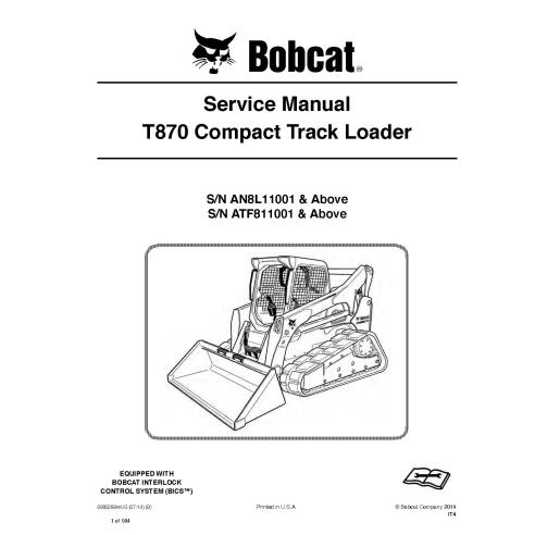 Cargador de orugas compacto Bobcat T870 manual de servicio en pdf - Gato montés manuales - BOBCAT-T870-6990269-sm-07-14