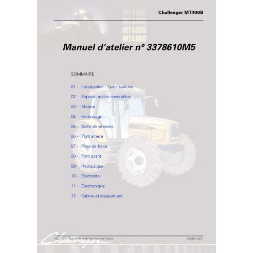 Tracteurs Challenger MT425B, MT455B, MT465B, MT475B Tier 3 pdf manuel d'entretien d'atelier FR - Challenger manuels - CHAL-33...