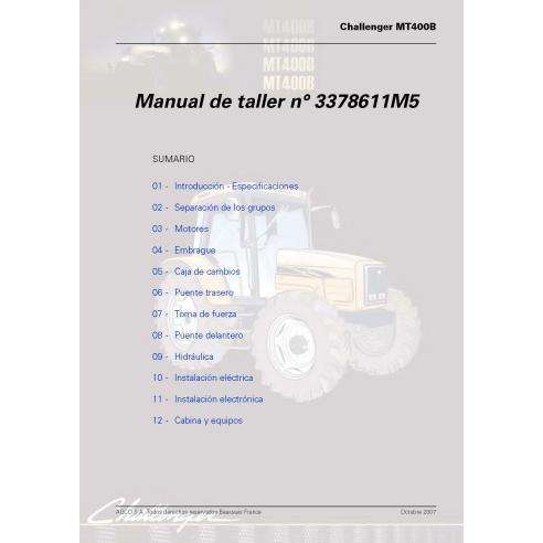Manuel d'entretien d'atelier pdf des tracteurs Challenger MT425B, MT455B, MT465B, MT475B Tier 3 ES - Challenger manuels - CHA...