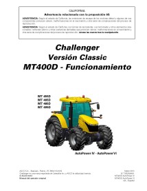 CHAl-7060584M1-ES Challenger MT455B, MT465B, MT485B, MT495B AutoPower IV-VI tractors pdf operator's manual ES