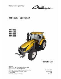 Challenger MT465E, MT475E, MT485E, MT495E TechStar CVT tractores pdf manual de mantenimiento ES - Challenger manuales - CHAl-...