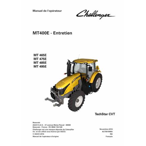 Challenger MT465E, MT475E, MT485E, MT495E TechStar CVT tractores pdf manual de mantenimiento ES - Challenger manuales - CHAl-...