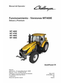 Challenger MT465E, MT475E, MT485E, MT495E AutoPower VI tractors pdf operator's manual ES - Challenger manuals - CHAl-ACT00190...