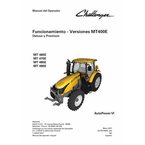 Tractores Challenger MT465E, MT475E, MT485E, MT495E AutoPower VI pdf operator's manual ES - Challenger manuales - CHAl-ACT001...