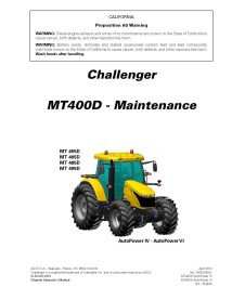 Challenger MT455D, MT465D, MT485D, MT495D AutoPower IV-VI tractors pdf maintenance manual  - Challenger manuals - CHAl-706059...