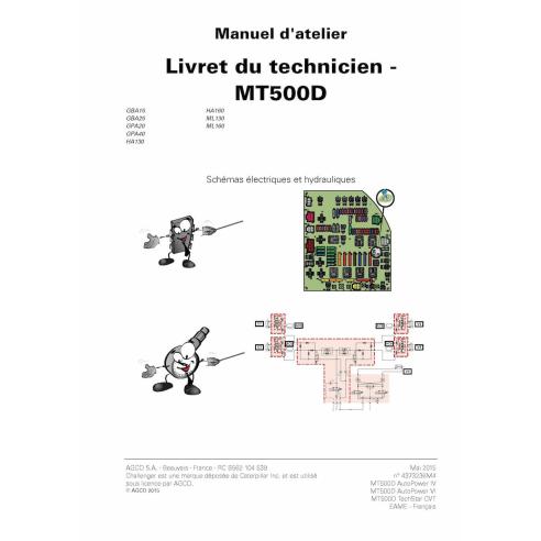 Challenger MT515D, MT525D, MT535D, MT545D, MT555D, MT565D, MT575D, MT585D, MT595D tratores pdf technican service book FR - Ch...
