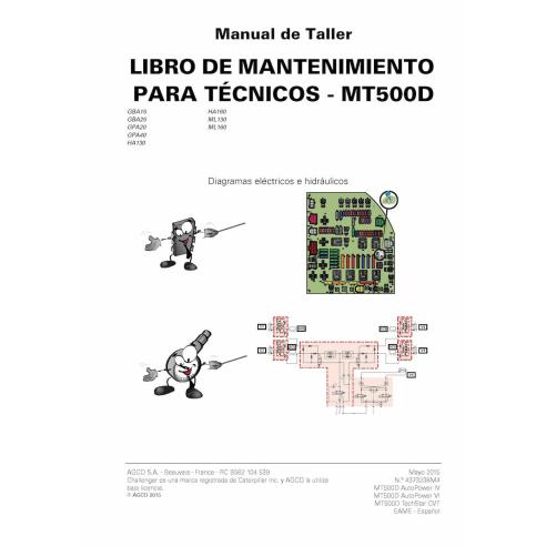 Challenger MT515D, MT525D, MT535D, MT545D, MT555D, MT565D, MT575D, MT585D, MT595D tratores pdf technican service book ES - Ch...