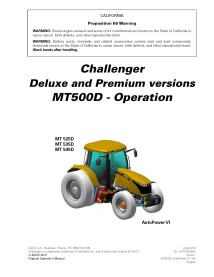 Challenger MT525D, MT535D, MT545D tractors pdf operator's manual  - Challenger manuals - CHAL-ACT0000840-EN