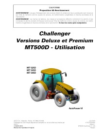 Challenger MT525D, MT535D, MT545D tractors pdf operator's manual FR - Challenger manuals - CHAL-ACT0000830-FR