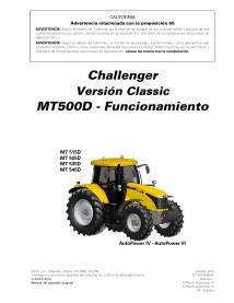 Challenger MT515D, MT525D, MT535D, MT545D tractors pdf operator's manual ES - Challenger manuals - CHAL-4373498M2-ES