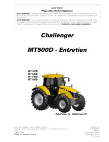 Challenger MT515D, MT525D, MT535D, MT545D tractors pdf maintenance manual FR - Challenger manuals - CHAL-4373489M2-FR