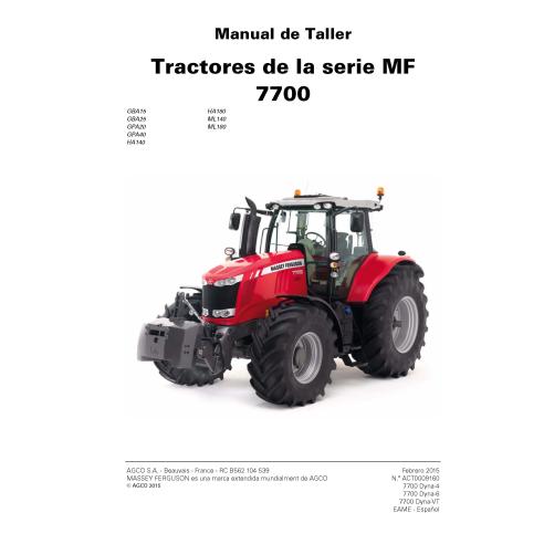 Massey Ferguson 7714, 7715, 7716, 7718, 7719, 7720, 7722, 7724, 7726 tracteurs pdf manuel d'entretien d'atelier ES - Massey-F...