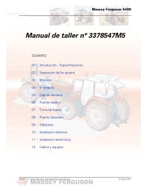 Massey Ferguson 5425 - 5480 tracteurs pdf manuel d'entretien d'atelier ES - Massey-Ferguson manuels - MF-3378547M5-ES