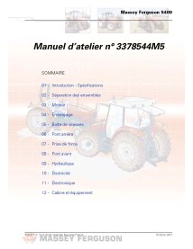 Massey Ferguson 5425 - 5480 tractores pdf manual de servicio de taller FR - Massey Ferguson manuales - MF-3378544M5-FR