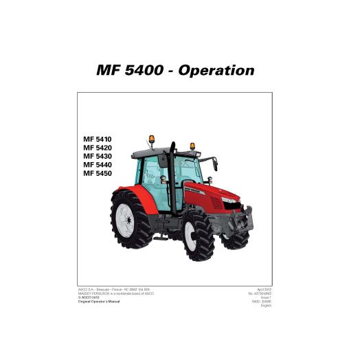 Manuel d'utilisation des tracteurs Massey Ferguson 5410, 5420, 5430, 5440, 5450 Tier 3 pdf - Massey-Ferguson manuels - MF-437...