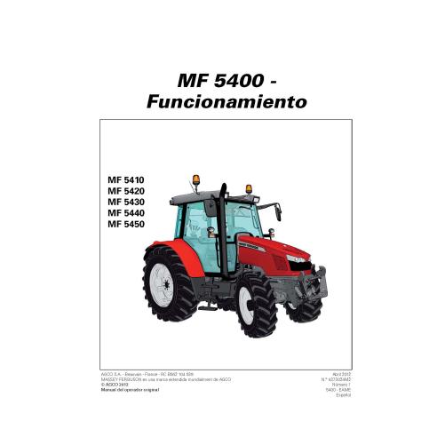 Tractores Massey Ferguson 5410, 5420, 5430, 5440, 5450 Tier 3 pdf manual del operador ES - Massey Ferguson manuales - MF-4373...