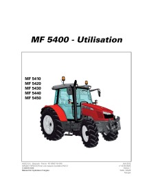 Manuel d'utilisation des tracteurs Massey Ferguson 5410, 5420, 5430, 5440, 5450 Tier 3 pdf FR - Massey-Ferguson manuels - MF-...