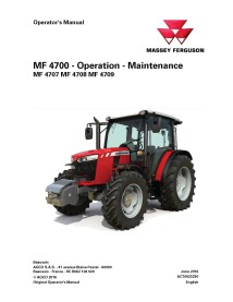 Massey Ferguson 4707, 4708, 4709 Tier 3 with cab tractors pdf operator's manual  - Massey Ferguson manuals - MF-ACT0023230-EN