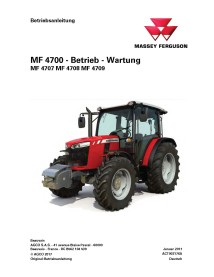 Manual do operador em pdf de tratores Massey Ferguson 4707, 4708, 4709 Tier 4F DE - Massey Ferguson manuais - MF-ACT002176A-DE