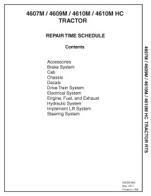 Calendrier de réparation des tracteurs Massey Ferguson 4607M, 4608M, 4609M, 4610M, 4610M HC pdf ES - Massey-Ferguson manuels ...