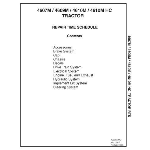 MF-4283603M2 Massey Ferguson 4607M, 4608M, 4609M, 4610M, 4610M HC tractors pdf repair time schedule ES