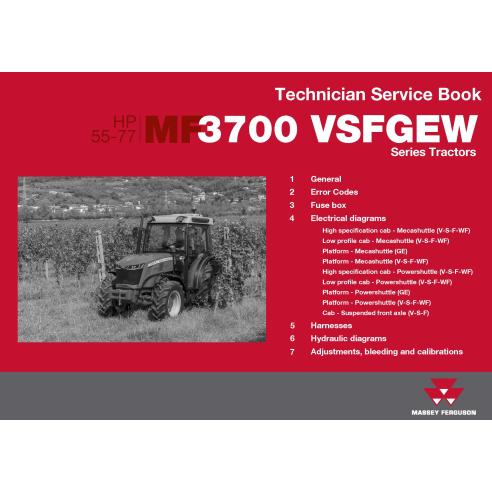Manual técnico em pdf de tratores Massey Ferguson 3707, 3708, 3709, 3710 - Massey Ferguson manuais - MF-ACT004661A-EN