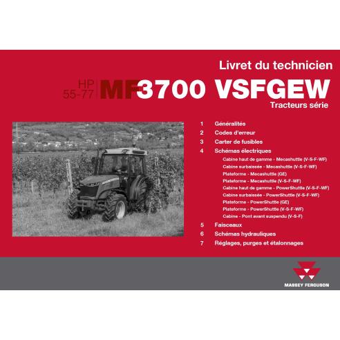 Tractores Massey Ferguson 3707, 3708, 3709, 3710 pdf manual técnico FR - Massey Ferguson manuales - MF-ACT004662A-FR