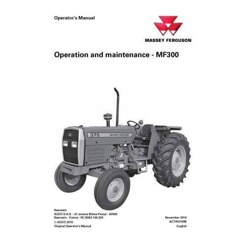 Manuel d'utilisation des tracteurs Massey Ferguson 345, 350, 355, 360, 375, 385 pdf - Massey-Ferguson manuels - MF-ACT002168B-EN