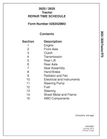 Massey Ferguson 2625, 2635 tractor pdf repair time schedule  - Massey Ferguson manuals - MF-4283428M3-EN