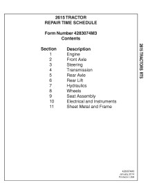 Massey Ferguson 2615 tractor pdf repair time schedule  - Massey Ferguson manuals - MF-4283074M3-EN