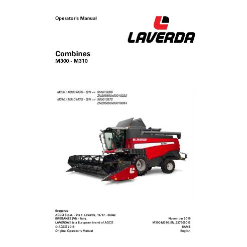 Laverda M300, M310 combine pdf operator's manual  - Laverda manuals - LAV-327305015-EN
