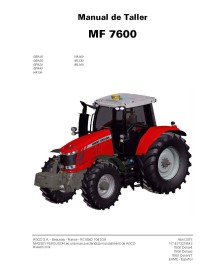 Massey Ferguson 7614, 7615, 7616, 7618, 7619, 7620, 7622, 7624, 7626 tracteurs pdf manuel d'entretien d'atelier ES - Massey-F...