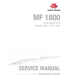 Manual de serviço em pdf da enfardadeira Massey Ferguson 1836, 1838, 1840 - Massey Ferguson manuais - MF-4283565M1-EN