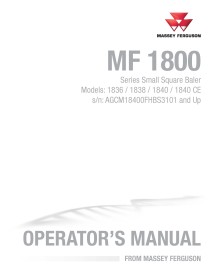 Manual do operador da enfardadeira de pdf da Massey Ferguson 1836, 1838, 1840, 1840 CE - Massey Ferguson manuais - MF-7007415...