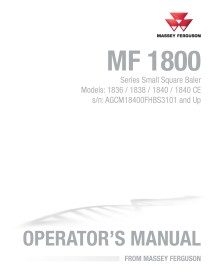 Massey Ferguson 1836, 1838, 1840, 1840 CE empacadora pdf manual del operador - Massey Ferguson manuales