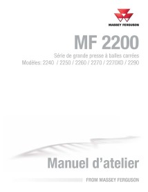 Manual de serviço em pdf da enfardadeira Massey Ferguson 2240, 2250, 2260, 2270, 2270XD, 2290 FR - Massey Ferguson manuais - ...