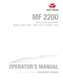 Manual do operador da enfardadeira Massey Ferguson 2240, 2250, 2260, 2270, 2270XD, 2290 pdf - Massey Ferguson manuais - MF-70...