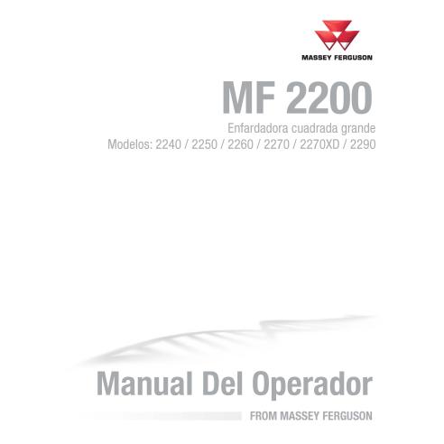Manual do operador do pdf da enfardadeira Massey Ferguson 2240, 2250, 2260, 2270, 2270XD, 2290 ES - Massey Ferguson manuais -...