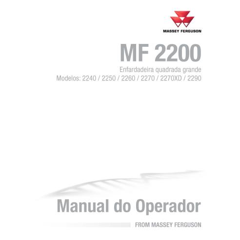 Manual do operador do pdf da enfardadeira Massey Ferguson 2240, 2250, 2260, 2270, 2270XD, 2290 PT - Massey Ferguson manuais -...