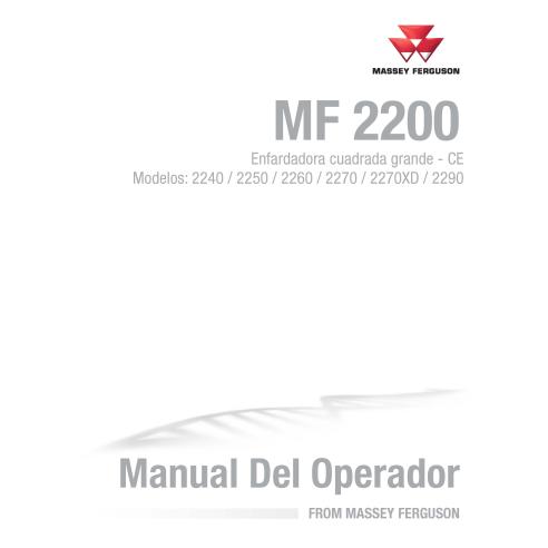 Manual do operador do pdf da enfardadeira Massey Ferguson 2240, 2250, 2260, 2270, 2270XD, 2290 CE ES - Massey Ferguson manuai...