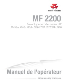 Empacadora Massey Ferguson 2240, 2250, 2260, 2270, 2270XD, 2290 CE manual del operador pdf FR - Massey Ferguson manuales - MF...