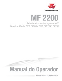 Manual do operador da enfardadeira de pdf da Massey Ferguson 2240, 2250, 2260, 2270, 2270XD, 2290 CE PT - Massey Ferguson man...