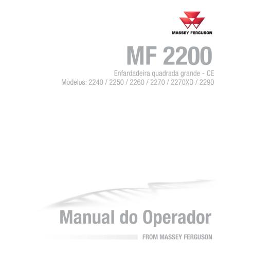 Manual do operador da enfardadeira de pdf da Massey Ferguson 2240, 2250, 2260, 2270, 2270XD, 2290 CE PT - Massey Ferguson man...