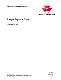 Massey Ferguson 2370 Ultra HD empacadora pdf manual de servicio - Massey Ferguson manuales