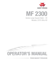 Manual do operador em pdf da enfardadeira Massey Ferguson 2370 Ultra HD - Massey Ferguson manuais - MF-700742101D-EN