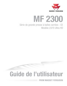 Empacadora Massey Ferguson 2370 Ultra HD pdf manual del operador FR - Massey Ferguson manuales - MF-700742111D-FR