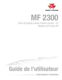 Massey Ferguson 2370 Ultra HD baler pdf operator's manual FR - Massey Ferguson manuals - MF-700742111D-FR
